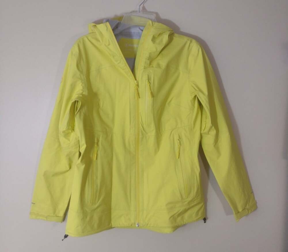 Backcountry YELLOW Rain Jacket NYLON pit zips - Women's sz SMALL Waterproof